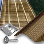 Welldach Bausatz mit Acryl Wellplatten 3 mm bronze Wabe 76/18 zur Dachabdeckung, inklusive Befestigungsmaterial