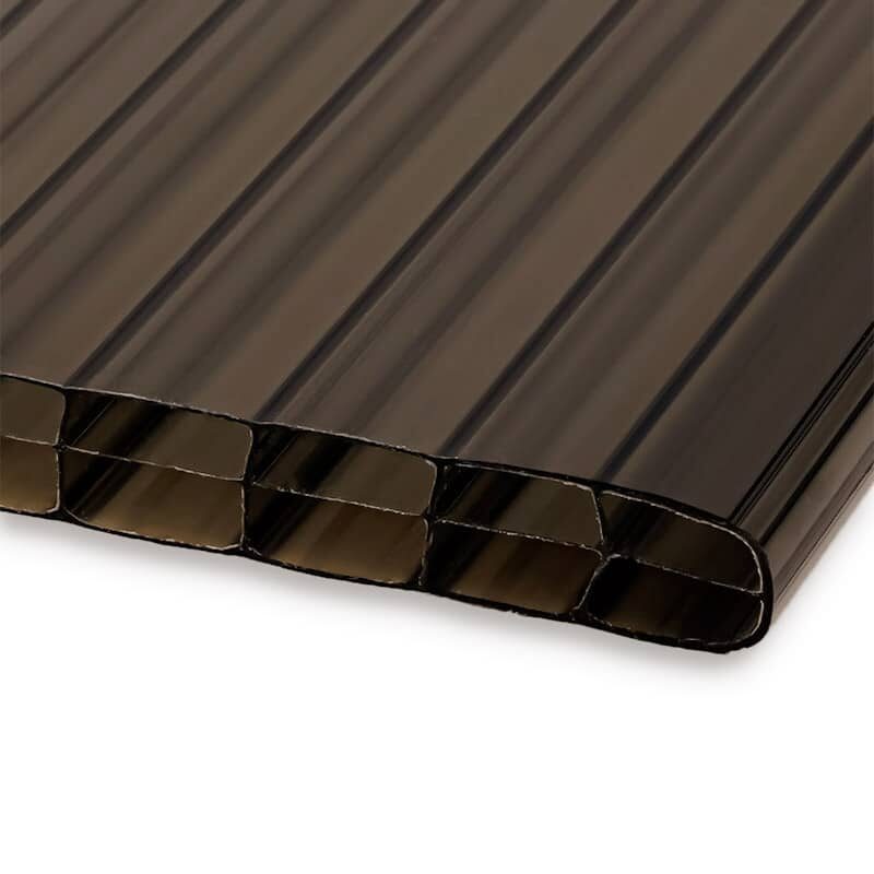 Muster polycarbonat doppelstegplatten 16 mm bronze braun 3 fach struktur - marlon st longlife s&v stegplattenversand gmbh