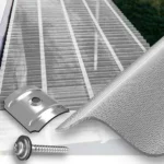Terrassenüberdachung Bausatz mit farblosen Acryl Wellplatten 3 mm Perle Struktur WP 76/18, Befestigungsmaterial inklusive