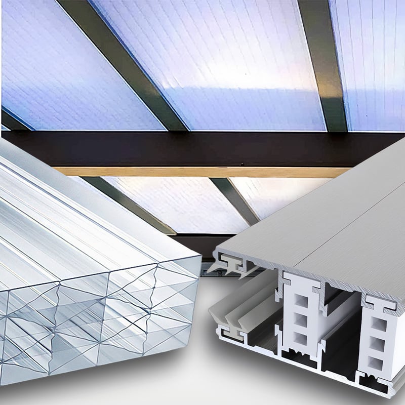 Bausatz Wintergarten Dach Polycarbonat Stegplatten 5M Struktur 25 Mm Klar Alu Alu Thermo S&Amp;V Setgplattenversand Gmbh