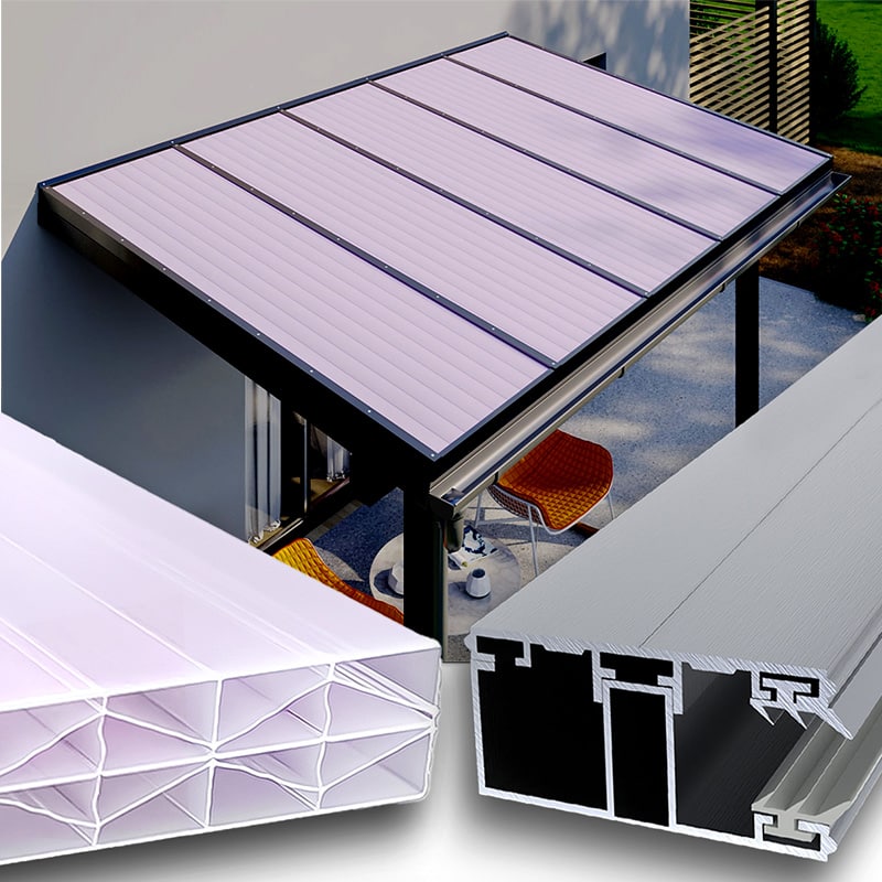 Terrassendach Doppelstegplatten 16 Mm Opal Violett Schimmernd Alu Alu X Struktur Iq Relax S&Amp;V Setgplattenversand Gmbh