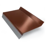 Braunes Wandanschlussprofil aus Aluminium zur Montage von Stegplatten, Wellplatten und Lichtplatten am Haus.