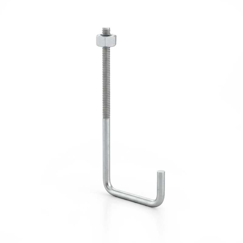 Verzinkter L-Haken M6 inklusive Mutter zur Befestigung von Wellplatten und Lichtplatten. Befestigungsmaterial für Dach und Wand.