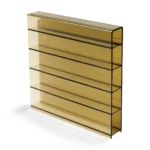 Doppelstegplatte 16 mm Acrylglas in Bronze, 16/32 Struktur. Elegante Stegplatten fuer hochwertige Terrassendaecher.