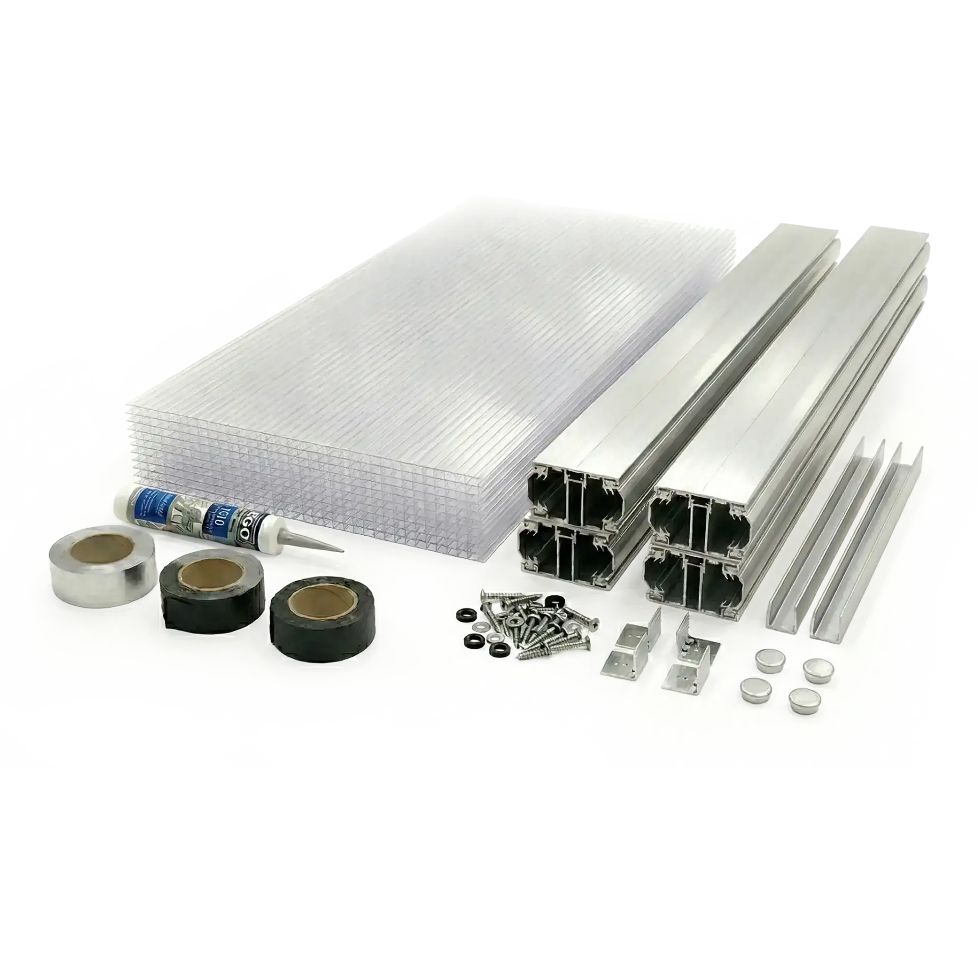 Bausatz Stegplatten Komplettset mit Aluprofilen