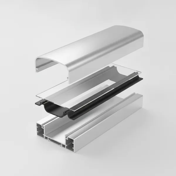 Stegplatten-Vergleich 2026: Welches Material, welche Stärke? Systemdarstellung: Alu-Unterprofil, EPDM-Dichtung, Stegplatte und Klemmdeckel